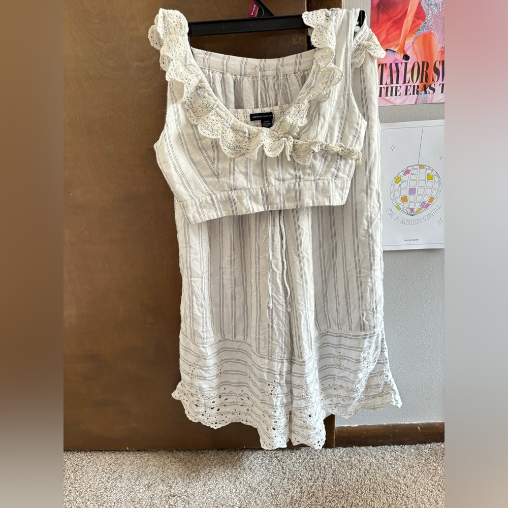 American Eagle Beachy Linen Co-ord set